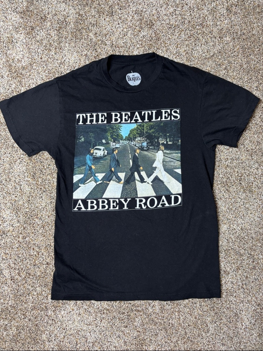 The Beatles Abbey Road Graphic Tee - Black Multicolor Print size small unisex